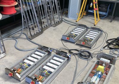 Custom built ultra violet lighting system to be installed into a commercial grade canopy extraction unit. Design includes safety cut off device integration, UV condition alert system, and digital touch control screen
