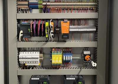 Design, build and commissioning of an industrial DCV control system. The system monitors activity on the cook line using an array of sensors and varies fan speeds using a programmed algorithm to substantially reduce associated energy costs